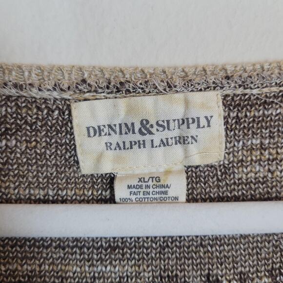 Denim & Supply Ralph Lauren Sweater XL Brown Aztec Southwestern Tribal Native - Picture 3 of 5